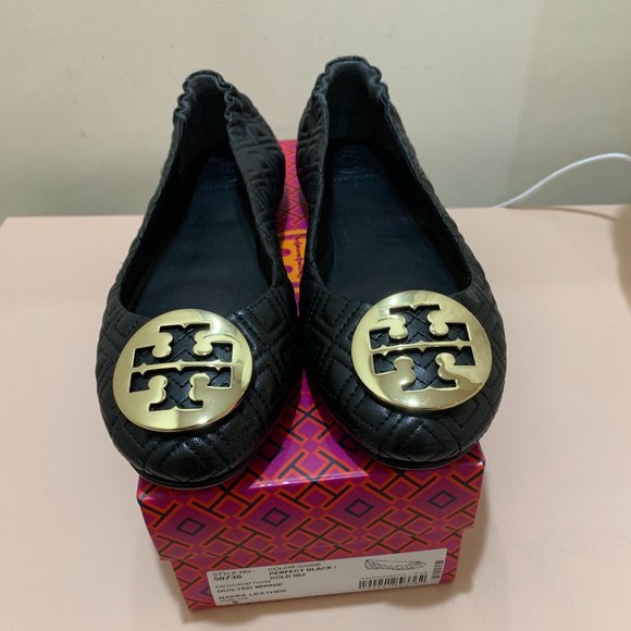 Tory Burch Shoes - Tory Burch black quilted Minnie ballet flat